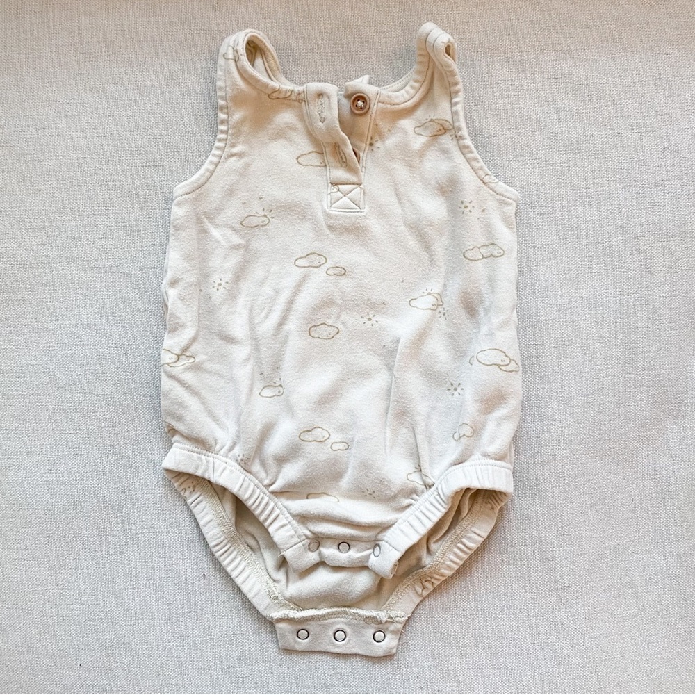 Quincy Mae sun and cloud bubble romper